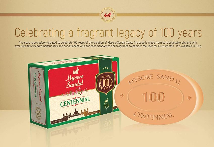 Mysore Sandal Centennial Soap, 100 gm Pack of 6 - Image 2