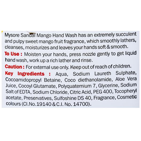 Mysore Sandal Mango Antibacterial With Moisturisers Handwash 250 ml - Image 4