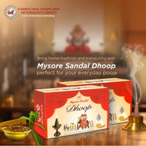 Mysore Sandal Dhoop Cones - 20 Pcs Pack (12 Cartons) | Premium Sandalwood Incense for Spiritual Use