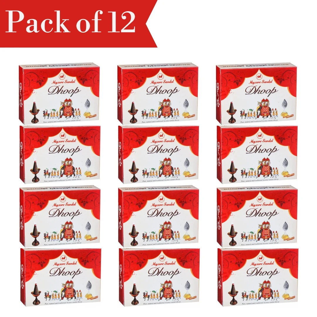 Mysore Sandal Dhoop Cones - 20 Pcs Pack (12 Cartons) | Premium Sandalwood Incense for Spiritual Use - Image 2