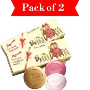 Mysore Sandal Jasmine Rose Soap, 450g Pack Of 2 (450X2)