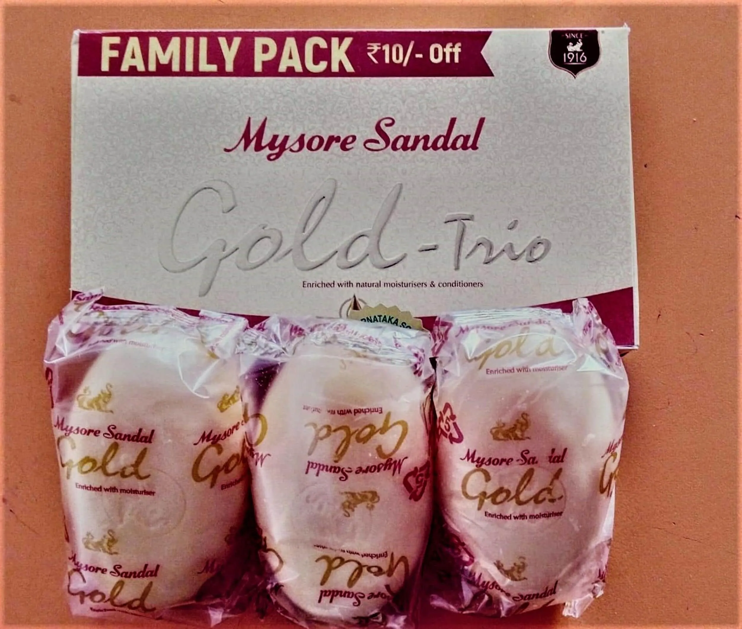 MYSORE SANDAL Gold trio (3 x 125 g = 375 Gram) - Image 3