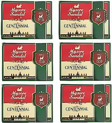 Mysore Sandal Centennial Soap, 100 gm Pack of 6
